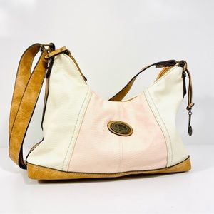 B.O.C Born Concept women hobo saddle shoulder bag adjustable cream pink neutral